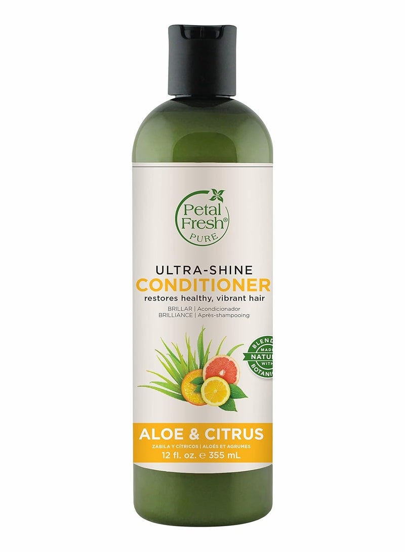 Petal fresh Pure Ultra Shine Conditioner with Organic Aloe Vera & Citrus - 355 ml | Provides Shine to Dull Hair| No Sulphates, Silicones, Paraben | 100% Vegan and Cruelty Free - Image 1