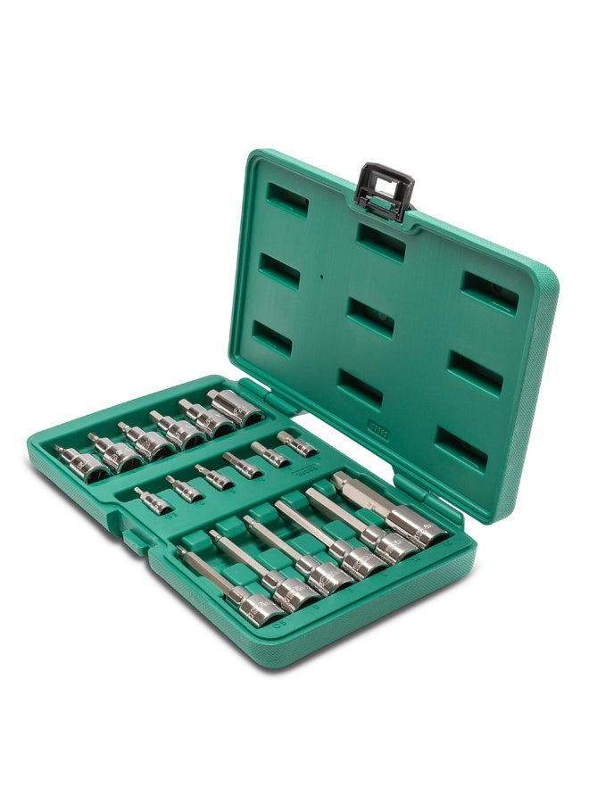 SATA ST09053SJ 18-Piece 1/4" and 1/2" Drive Hex Bit Socket Set - Image 2