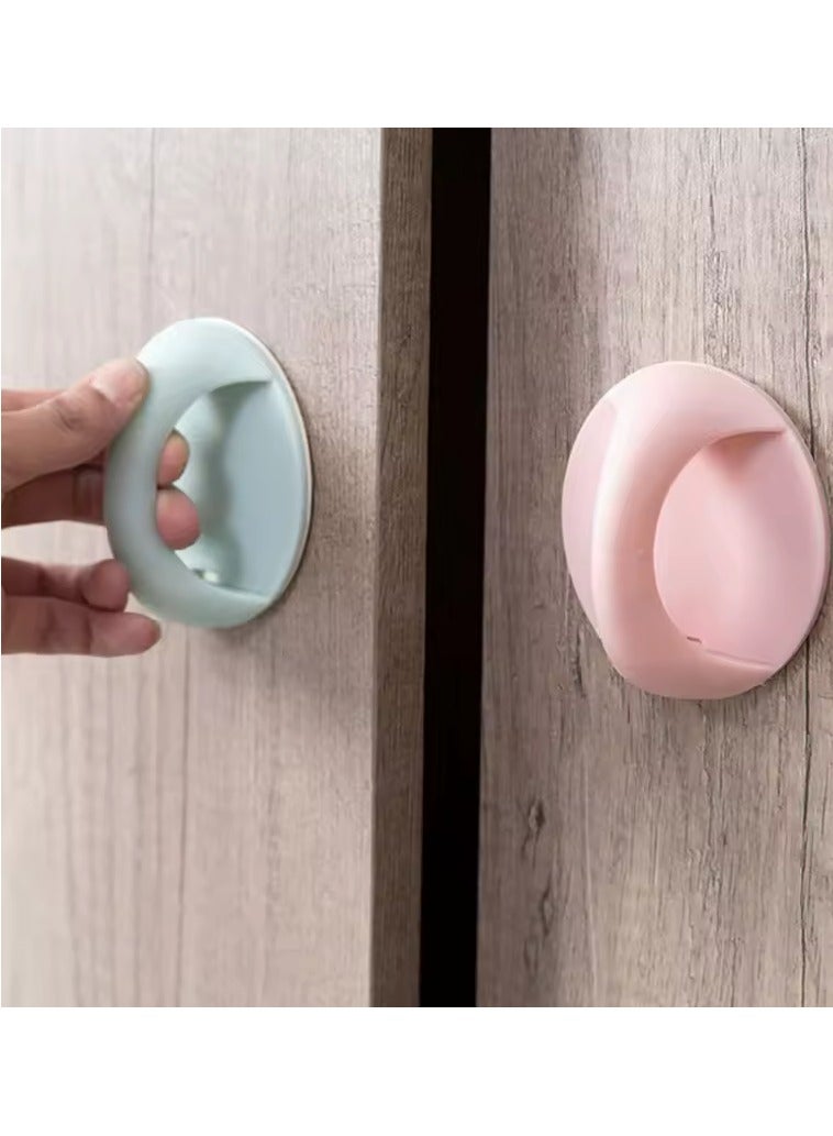 6pcs/set Simple Adhesive Pulls for Sliding Window, Cabinet, Kitchen, Drawer Doors Made of PVC Plastic - Image 3