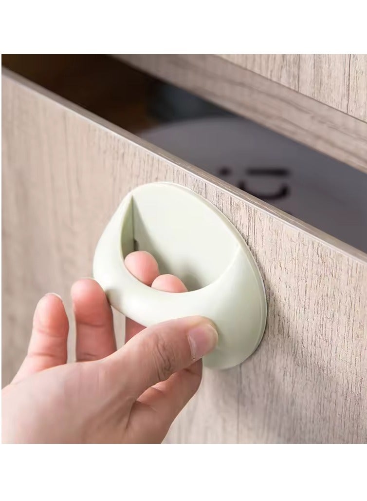 6pcs/set Simple Adhesive Pulls for Sliding Window, Cabinet, Kitchen, Drawer Doors Made of PVC Plastic - Image 5