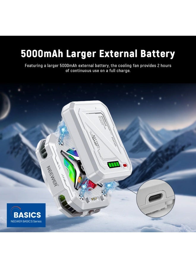 Neewer Magnetic Phone Cooler with 5000mAh Battery, NEEWER BASICS Portable Phone Cooling Fan for Gaming, Streaming, Vlogging, Video Recording, Compatible with iPhone 16 15 Pro Max 14 13 12 MagSafe & Android Smartphones | Lightweight Mobile Cooling Accessory - Image 4