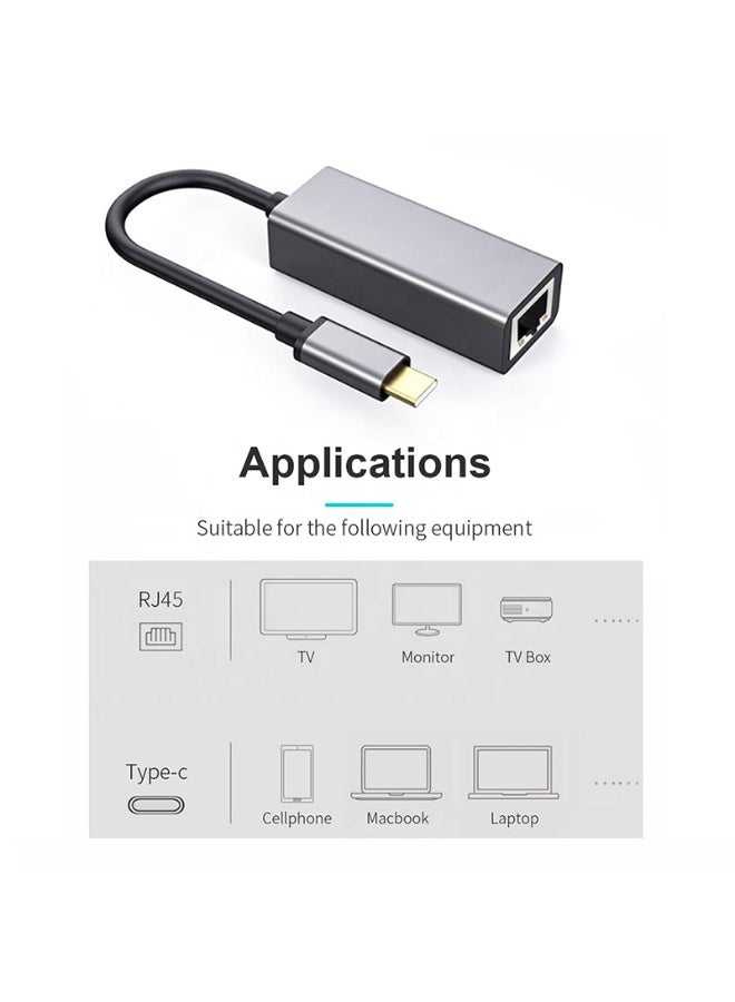 BAIKO B078 USB-C to Gigabit Ethernet Adapter, USB 3.1 Type-C LAN Network Card RJ45 Adapter with 10/100/1000Mbps High-Speed Internet for PC, Laptop, MacBook & Type-C Devices - Image 4