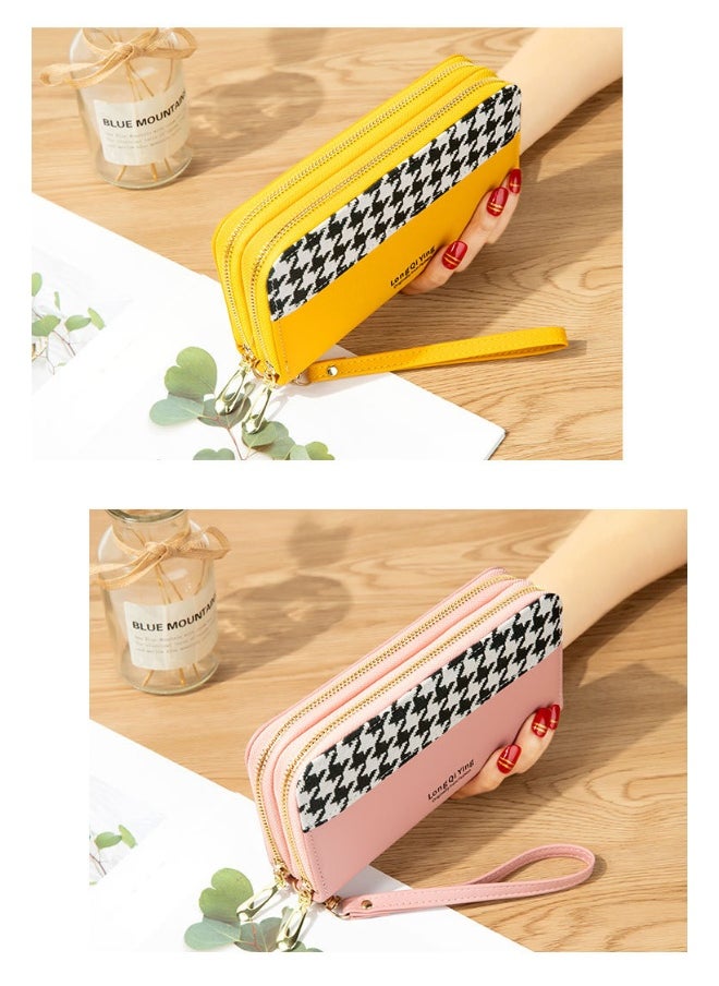 NIBEMINENT Women's Long Purse Double Zipper Student Thousand Bird Print Money Clip Large Capacity Clutch Bag Soft Coin Purse  - Image 2