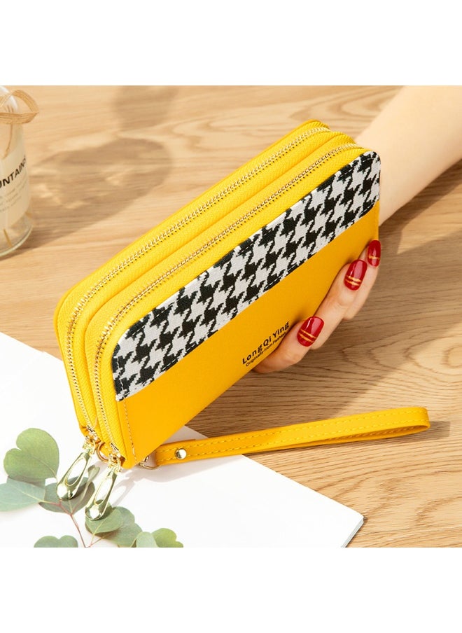 NIBEMINENT Women's Long Purse Double Zipper Student Thousand Bird Print Money Clip Large Capacity Clutch Bag Soft Coin Purse  - Image 1