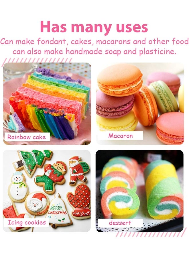 PIN JIUPIN Food Coloring - 12 Color Rainbow Fondant Cake Food Coloring Set for Baking, Decorating, Icing and Cooking - Image 5