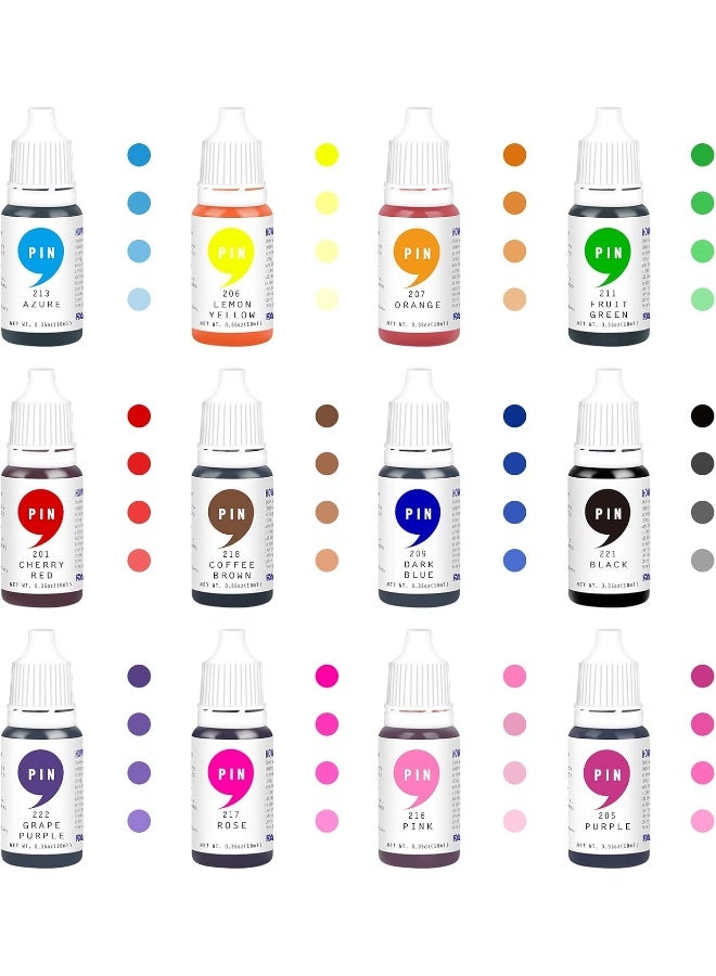 PIN JIUPIN Food Coloring - 12 Color Rainbow Fondant Cake Food Coloring Set for Baking, Decorating, Icing and Cooking - Image 2
