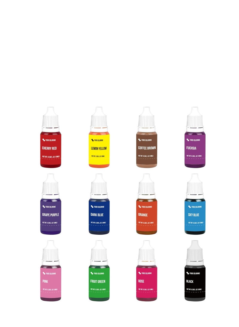 PIN JIUPIN Food Coloring - 12 Color Rainbow Fondant Cake Food Coloring Set for Baking, Decorating, Icing and Cooking - Image 1