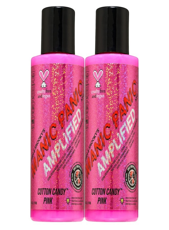 MANIC PANIC Cotton Candy Pink Hair Color - Amplified - (2PK) Semi Permanent Hair Dye - Bright Pink Cool Toned Color - Glows in Blacklight - Vegan, PPD & Ammonia-Free - For Coloring Hair on Women & Men - Image 1