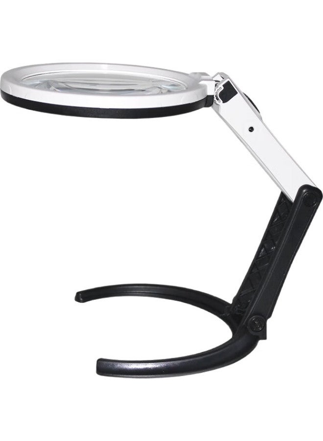 MIXOUT Desktop And Handheld Dual-Use Folding Magnifying Glass With Led Light, Power-Adaptable For Reading, Appreciation, And Repair Mxt10 - Image 1