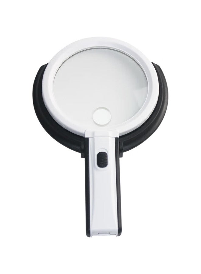 MIXOUT Desktop And Handheld Dual-Use Folding Magnifying Glass With Led Light, Power-Adaptable For Reading, Appreciation, And Repair Mxt10 - Image 2