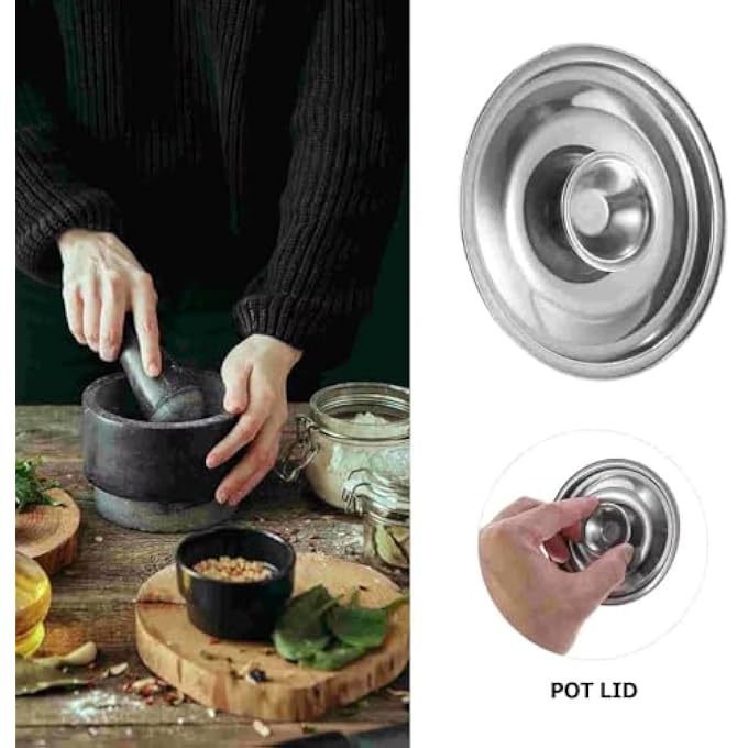 WUZIA Stainless Steel Round Pot Lid With Knob Universal Fit For Saucepan 20Cm Silver Kitchen Replacement Cover - Image 4