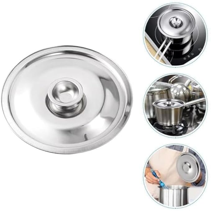 WUZIA Stainless Steel Round Pot Lid With Knob Universal Fit For Saucepan 20Cm Silver Kitchen Replacement Cover - Image 5