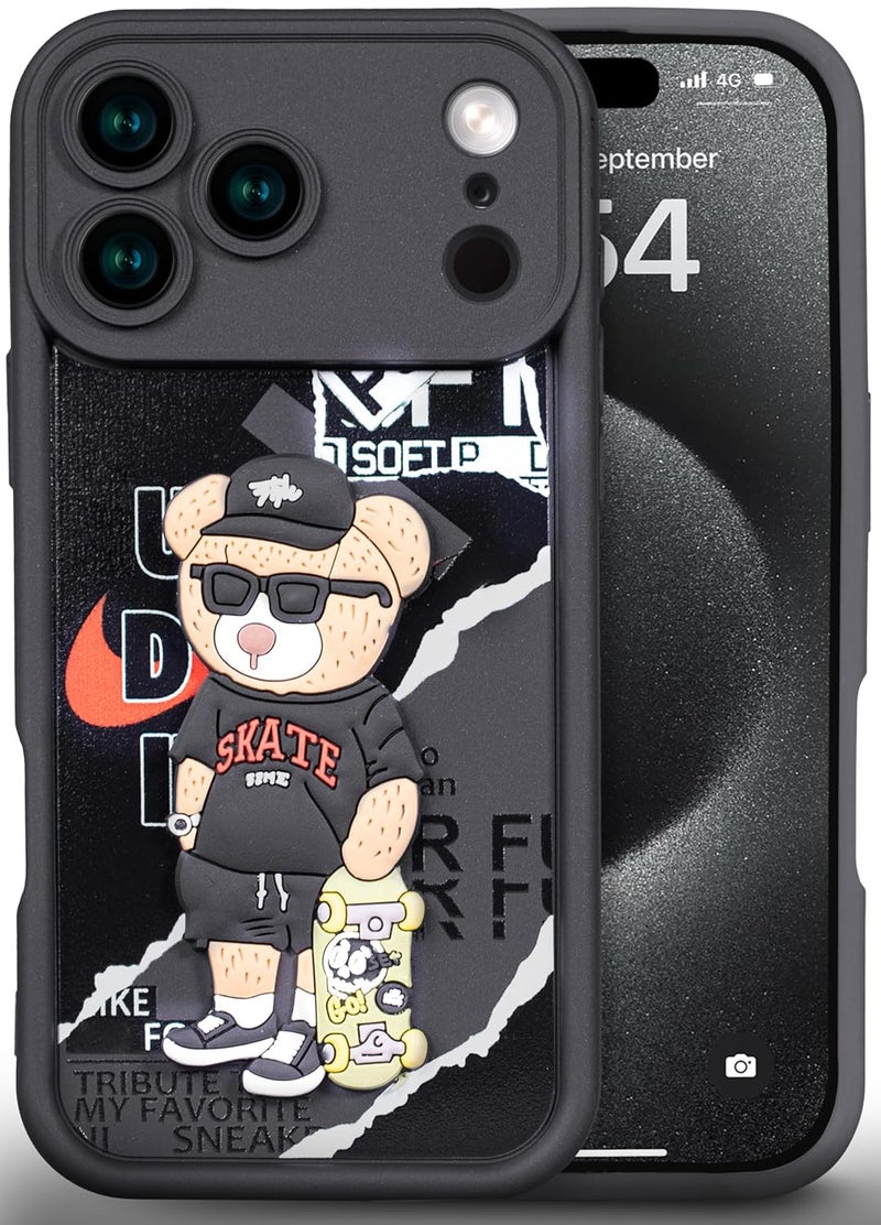 Enflamo for iPhone 17 Pro MAX Case Matte Back Silicone Cover 3D Designed | Camera Bump Protection (Black) - Image 1