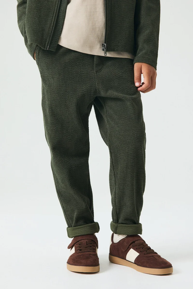H&M Ribbed velour trousers