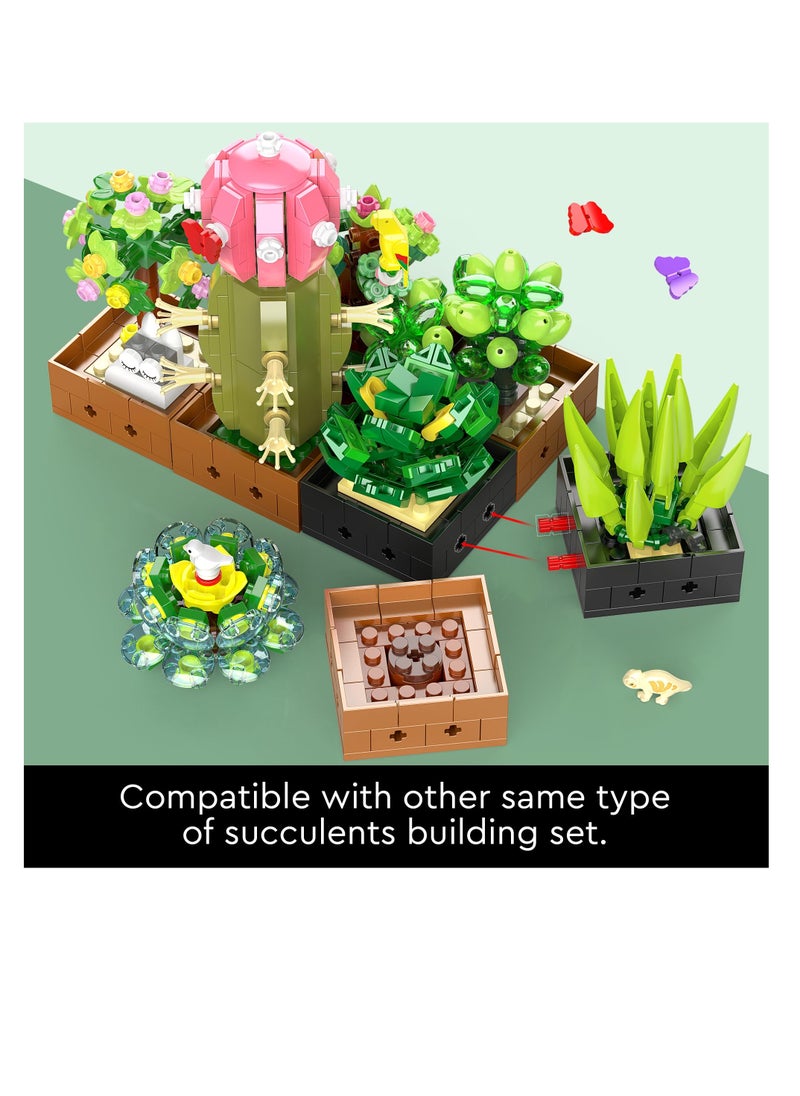 Excefore Flower Botanical Bonsai Building Set, 9 Pack Succulent Building Toys, Succulent Set for Home Decor, Valentine's Day, Mother's Day, Botanical Collection for Adults and Kids, 913pcs  - Image 3