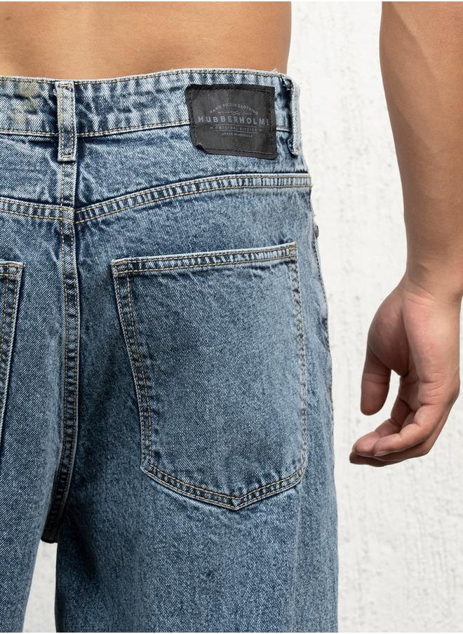 Hubberholme - Mid Rise Baggy Fit Ripped Jeans by Styli - Image 1