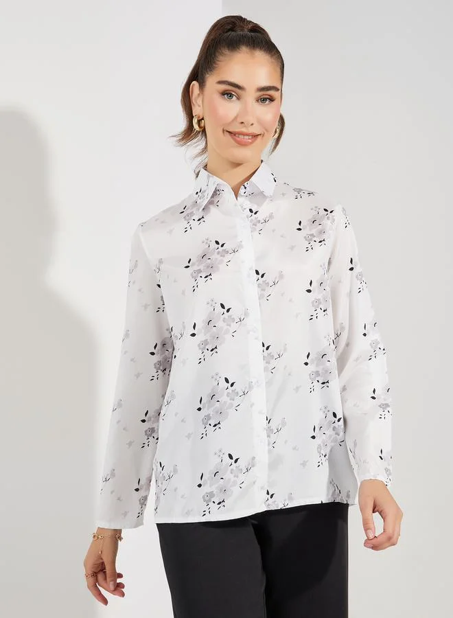 Take Two Floral Print Long Sleeves Shirt