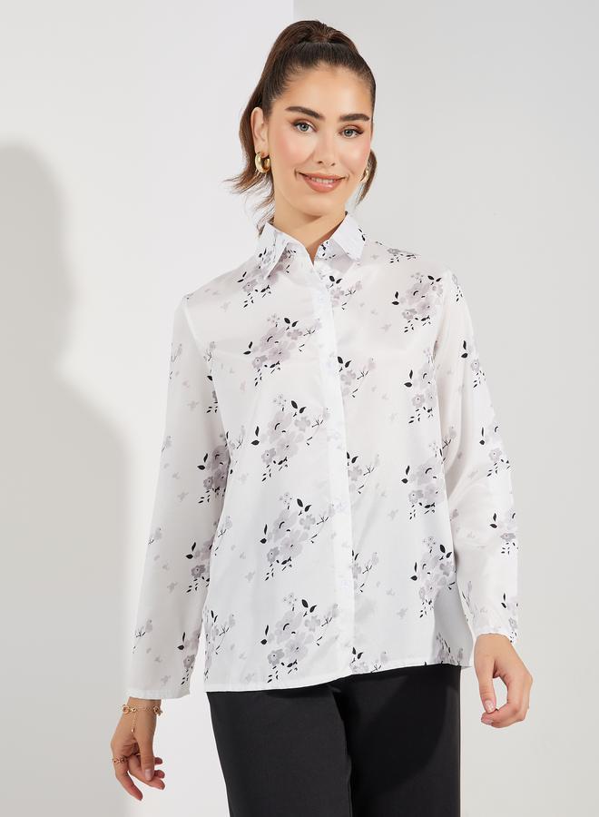 Take Two Floral Print Long Sleeves Shirt - Image 1