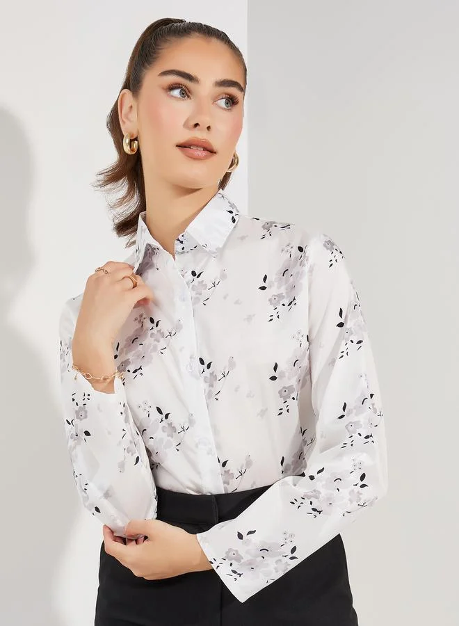 Take Two Floral Print Long Sleeves Shirt