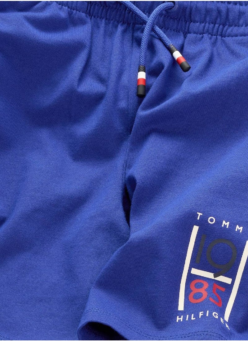 TOMMY HILFIGER - Boys' Graphic Sweatshorts - Cotton, Blue - Image 1