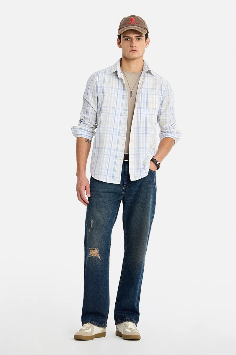 سنيتش Indigo Solid Straight Fit Jeans