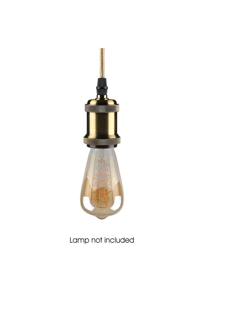 SYOSI - Ceiling Pendant & Lamp Holder, Metal Pendant Light Fitting, E27 Lamp Holder, Fitting Set with Braided Fabric Cable - Image 1