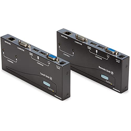 StarTech موسع KVM VGA من StarTech.com بطول 500 قدم (150 متر) - مضيف PS/2 و USB - وحدة تحكم KVM عبر كابل CAT5 للعديد من الخوادم / أجهزة الكمبيوتر، TAA - Image 1
