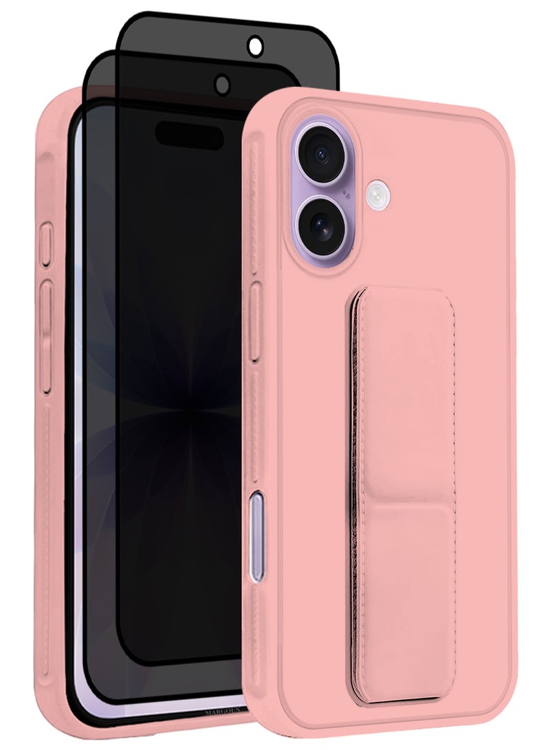 3 Packs Premium PU Leather Case for iPhone 17 with Stand Function Shockproof and Anti Scratch Finger Grip with Two Privacy Screen Protector - Image 1