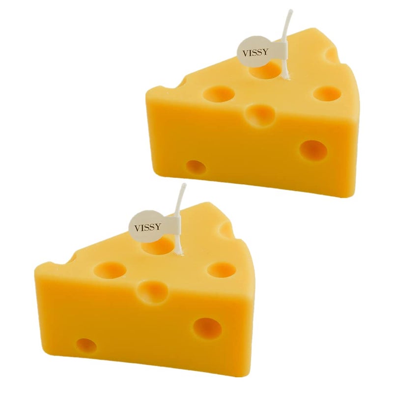 NatureMan 2PACK Cheese Shaped Scented Candle Aroma Soy Wax Decorative Candlefor Photo Prop Birthday Wedding Holiday Party Giftfor Meditation Stress Relief Bath Yoga
