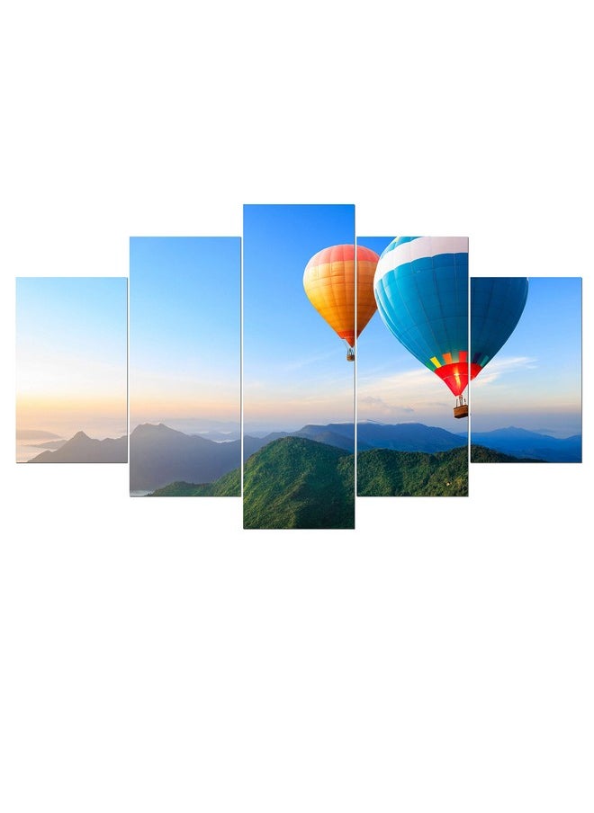 KARTIK KARTIK™ Digital Balloon Print 5 Panel Wall Decor Wall Art Wooden Painting Wallpapers for Home, Office & Gift (30 x 17.5 Inches)  - Image 1