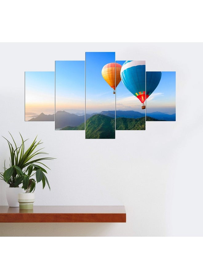 KARTIK KARTIK™ Digital Balloon Print 5 Panel Wall Decor Wall Art Wooden Painting Wallpapers for Home, Office & Gift (30 x 17.5 Inches)  - Image 2