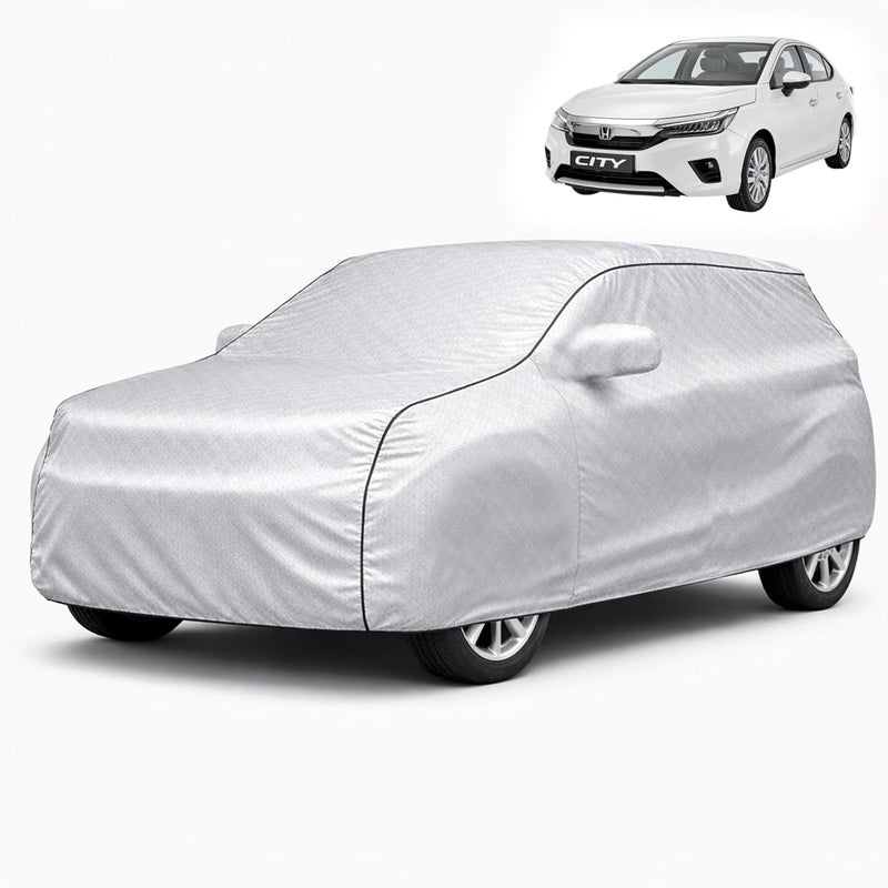 Autofy 100% Waterproof Car Cover SilverTech Fabric for New Honda City [Year 2020 Onwards] - Dust & UV Proof Car Cover with Soft Cotton Flock Layer Inside for Paint Protection - Image 1