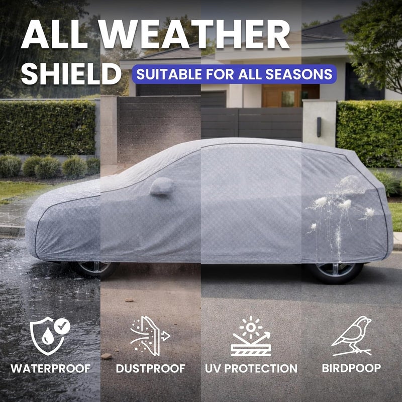 Autofy 100% Waterproof Car Cover SilverTech Fabric for New Honda City [Year 2020 Onwards] - Dust & UV Proof Car Cover with Soft Cotton Flock Layer Inside for Paint Protection - Image 5