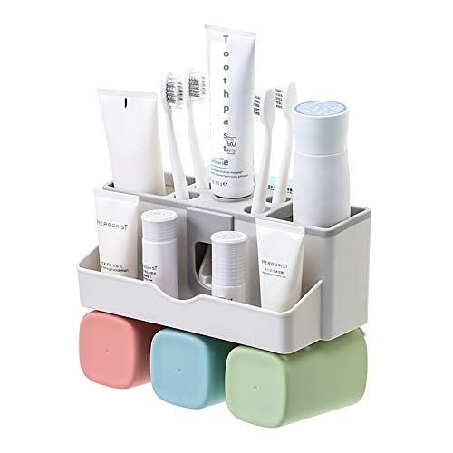 Tyzag Toothbrush Holders for Bathroom, Toothbrush Holder Wall Mounted, Toothpaste Dispenser (3 Cup) - Image 4