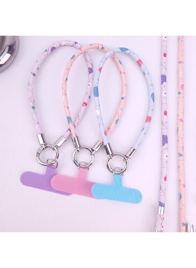 NIBEMINENT Phone Charm/ Chain Strap for Women Girls, Candy Color Print Cell Phone Case Lanyard Wrist Strap - Image 2