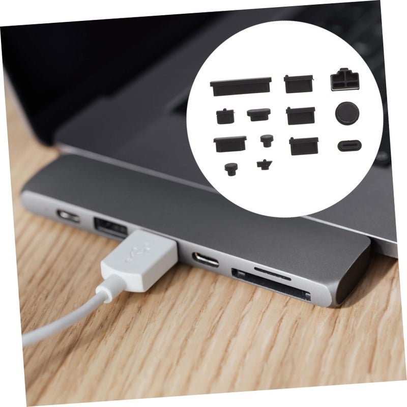 3 Pcs Universal Laptop Port Dust Plugs USB Covers Black Protects Against Dirt Dust and Liquid - Image 5