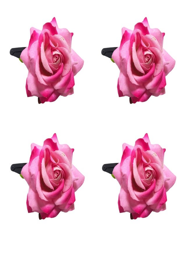 LYF5STAR Baby Pink Color Handmade Rose Tiktok, Rose Hair Accessories for Stylish Bridal Women, Elegant Wedding Hair Accessories | Pack of 4 - Image 1