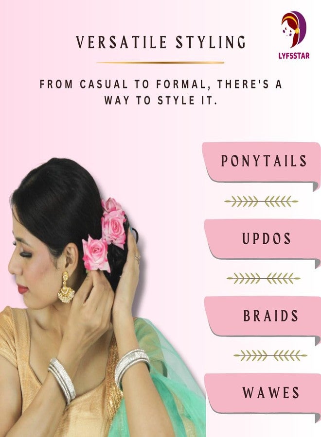 LYF5STAR Baby Pink Color Handmade Rose Tiktok, Rose Hair Accessories for Stylish Bridal Women, Elegant Wedding Hair Accessories | Pack of 4 - Image 3