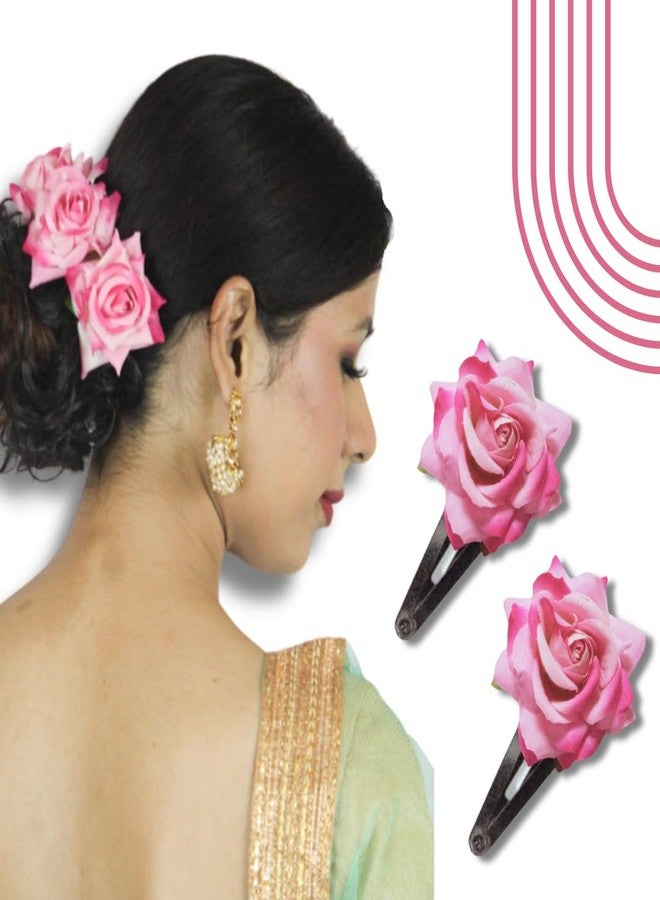 LYF5STAR Baby Pink Color Handmade Rose Tiktok, Rose Hair Accessories for Stylish Bridal Women, Elegant Wedding Hair Accessories | Pack of 4 - Image 5