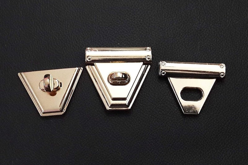 Tia Purse Bag Lock Clasp Clasps Snaps Fasteners for Purse Bags Clothes and DIY Works Size 34mm Triangle ShapeTwist2Open 4Sets - Image 2