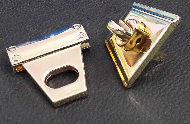 Tia Purse Bag Lock Clasp Clasps Snaps Fasteners for Purse Bags Clothes and DIY Works Size 34mm Triangle ShapeTwist2Open 4Sets - Image 3