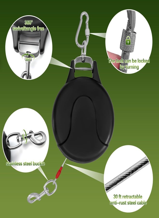 PRRPRR Retractable Dog Tie Out Cable and Stake- 30ft No Leash Retractable for Dogs 10-90lbs - 360° Rotate Dog Lead Reel for Courtyard, Camping & Outdoor Daily Walks Use - Image 5