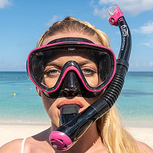 TUSA Sport Adult Serene Mask and Snorkel Combo, Black/Fishtail Blue,UC-1625PQB-FB - Image 5