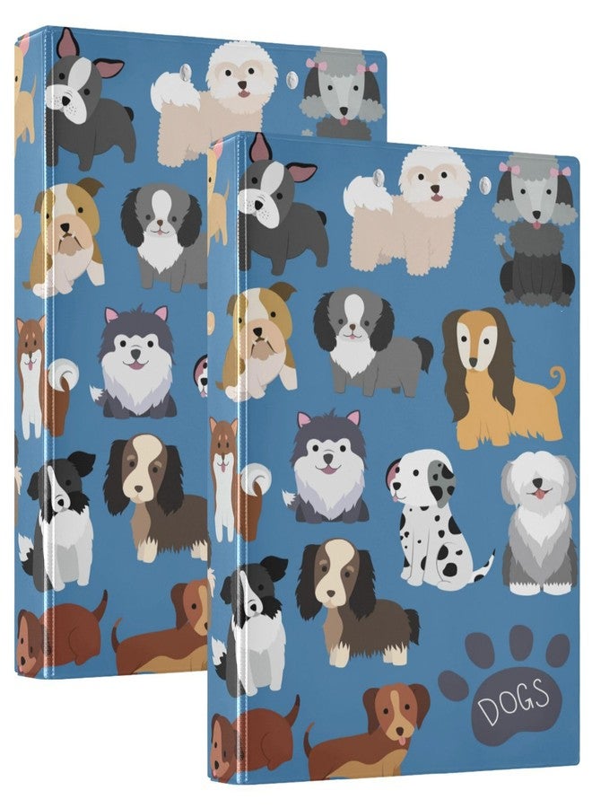 YETTASBIN Cute Dog 3 Round Ring Binders with 3 Interior PVC Clear Pockets, Waterproof Sturdy Basic Binders with Anti-Slip Metal Clip, Versatile Binders Holds 200 Sheets, 1 Pack - Image 2