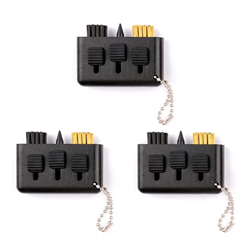 Qidie 3 Pcs Golf Club Brush Pocket Golf Club Groove Cleaner Portable Small Golf Accessories Retractable Golf Sharpener Club Cleaner Tool - Image 1