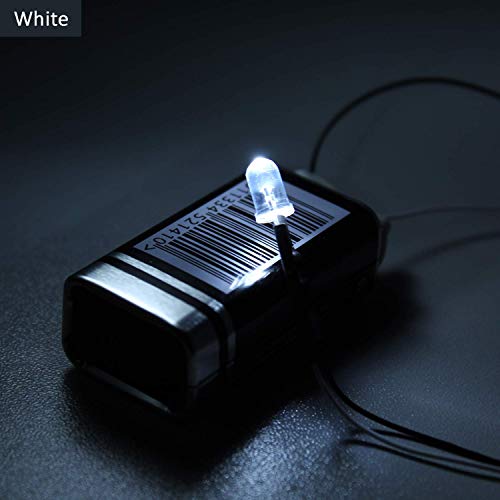 DiCUNO 100Pcs 5MM Pre Wired 12V Daylight White LED Diodes, 9.4 Inch/24CM Ultra Bright Light Emitting Diodes Assorted Color Kit Box for Circuit Science Experiment, DIY Lighting Projects - Image 5