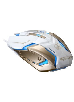 Chasing Leopard K1 USB 1600DPI Three-speed Adjustable LED Backlight Mute Wired Optical Gaming Mouse, Length: 1.3m(White)