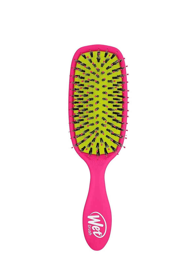 Wet Brush Wet Brush Shine Enhancer Hair Brush, Pink - Exclusive Ultra-soft IntelliFlex Bristles - Natural Boar Bristles Leave Hair Shiny And Smooth For All - For Women, Men, Wet And Dry Hair - Image 1