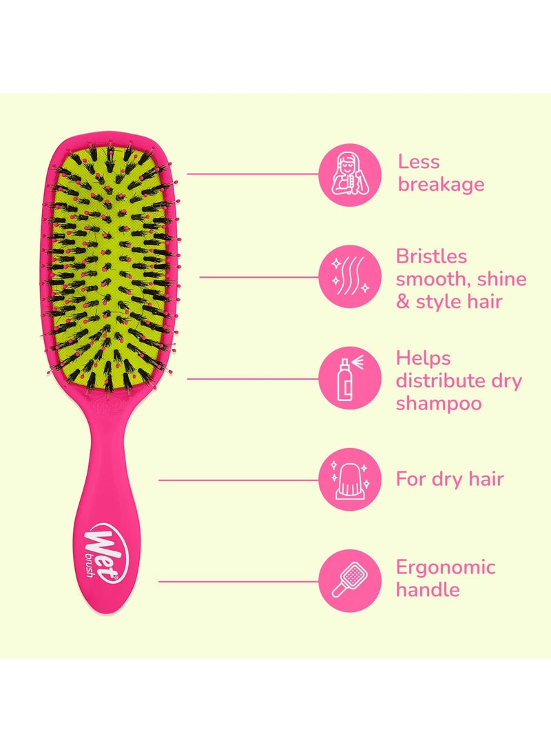 Wet Brush Wet Brush Shine Enhancer Hair Brush, Pink - Exclusive Ultra-soft IntelliFlex Bristles - Natural Boar Bristles Leave Hair Shiny And Smooth For All - For Women, Men, Wet And Dry Hair - Image 4