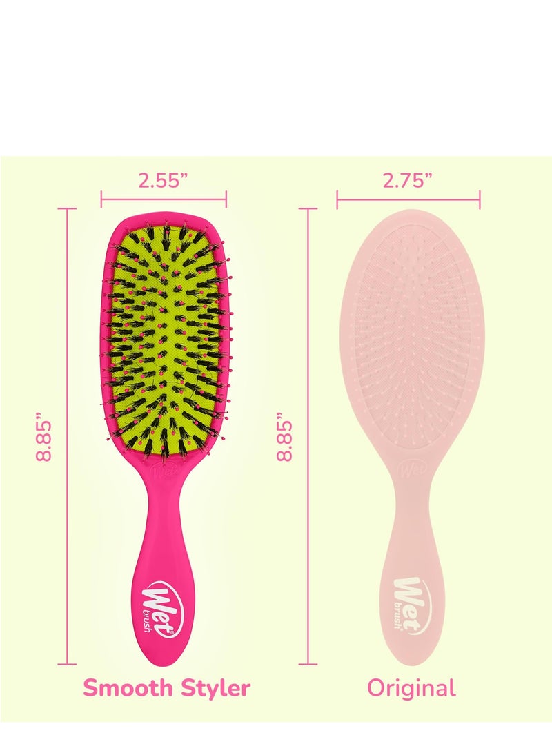 Wet Brush Wet Brush Shine Enhancer Hair Brush, Pink - Exclusive Ultra-soft IntelliFlex Bristles - Natural Boar Bristles Leave Hair Shiny And Smooth For All - For Women, Men, Wet And Dry Hair - Image 5